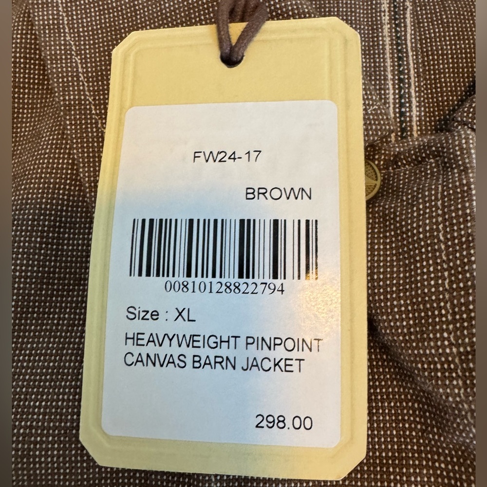 Wythe Heavyweight Pinpoint Canvas Barn Jacket, Brown XL - Picture 4 of 6